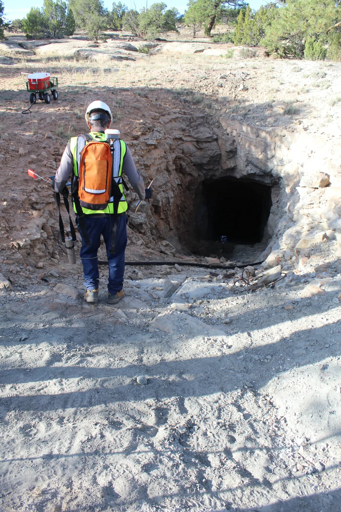 Mine reclamation survey work at Schmitt Decline Mine, Grants Mining District NM
